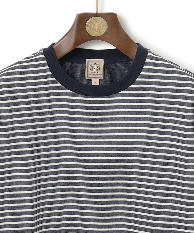 J.PRESS MEN ソフトＷフェイス ボーダーロングTシャツ ネイビー系7