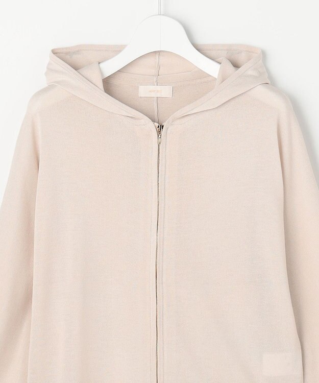 ANY SIS エアリー ニットフーディー ライトベージュ