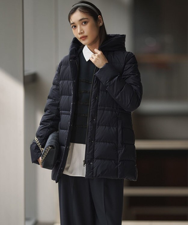 23区 L 【WEB&一部店舗限定/滝沢眞規子さん着用】フリルボーダー ニット ネイビー系