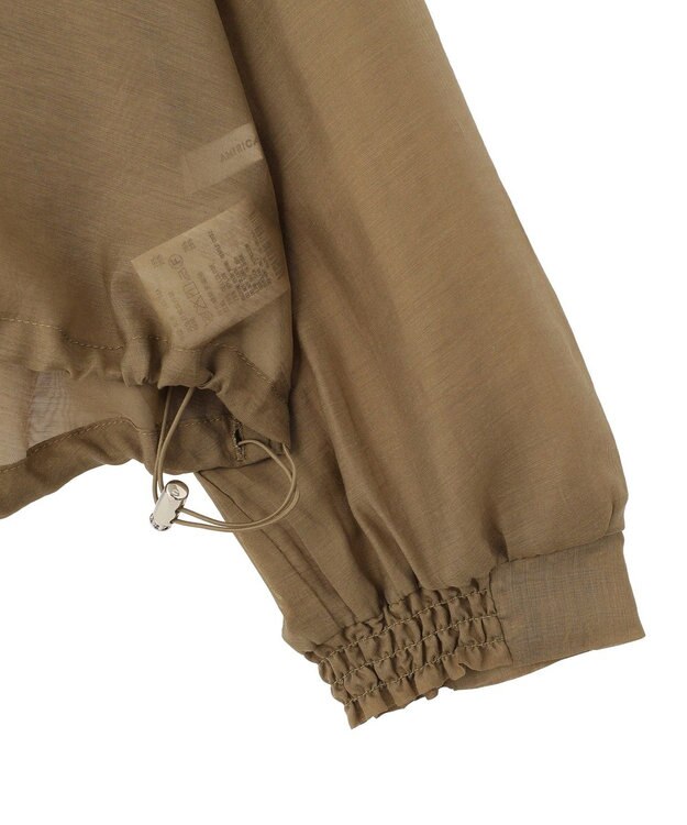 AMERICAN HOLIC 【WEB限定】ノーカラーシアーZIPブルゾン Olive