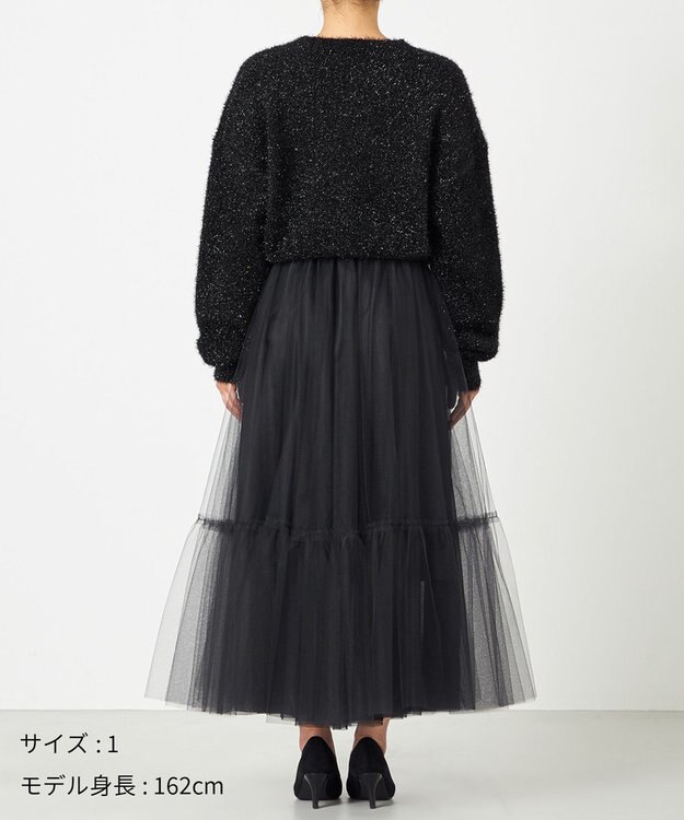 NAVE 【Nave・洗える】ラメニット プルオーバー ブラック系