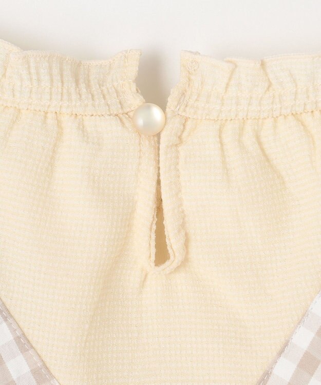 組曲 KIDS 【100㎝】ギンガムドッキング  ワンピース ベージュ系3