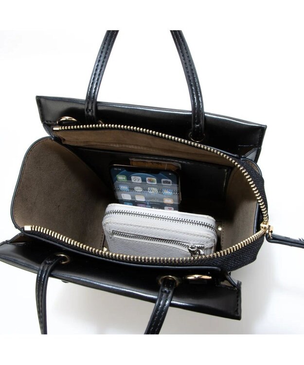 UNBILLION カシュカシュ cachecache / ノットハンドル縦長ミニトート ブラック