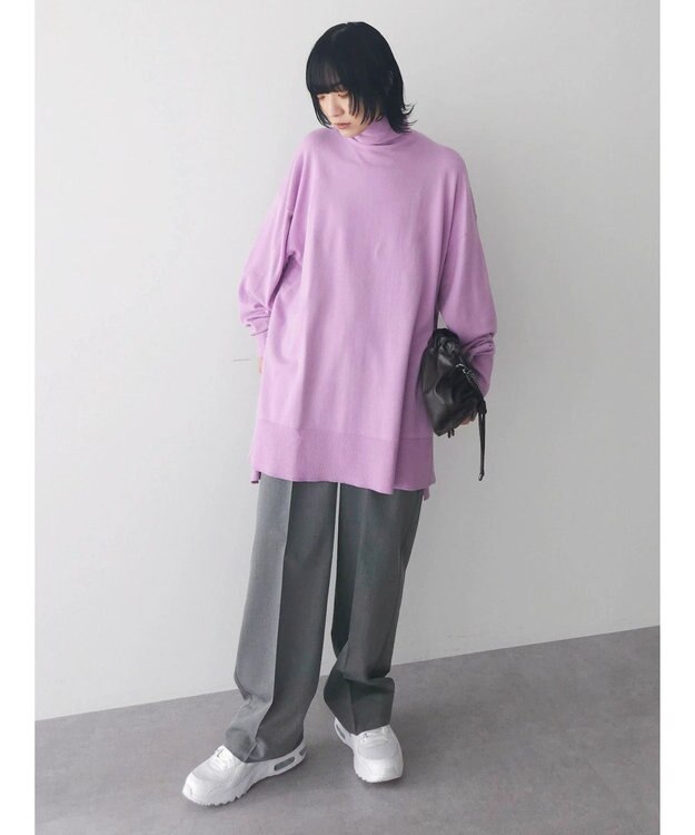 Green Parks もちやわ　タートルニットチュニック Pink