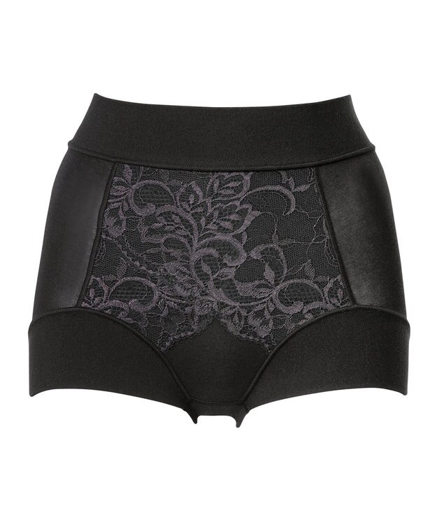 BRADELIS New York 【BRADELIS NewYork peace】綿混フィットレースショーツ25 深め 補正下着 ヒップアップ 美尻 ブラック