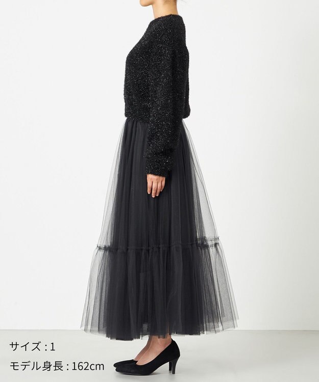 NAVE 【Nave・洗える】ラメニット プルオーバー ブラック系