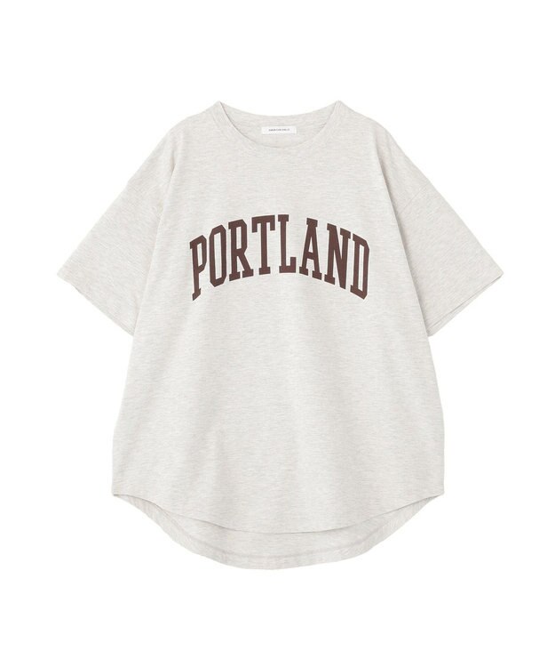 AMERICAN HOLIC PORTLAND裾ラウンドTシャツ Oatmeal