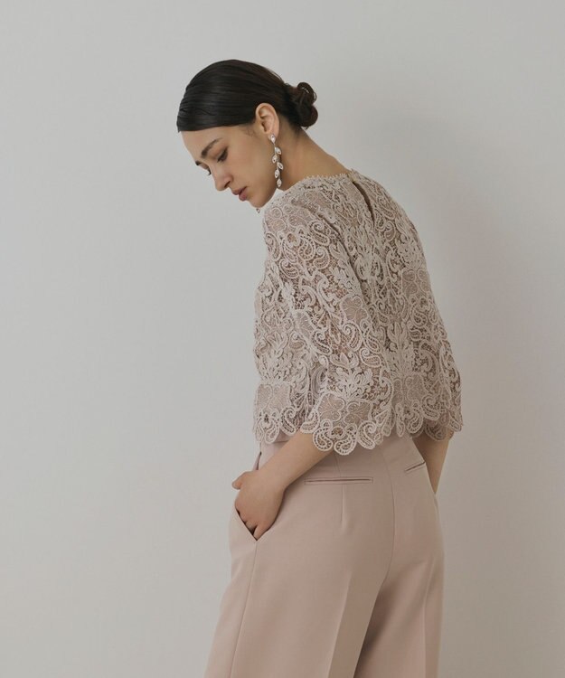 GRACE CONTINENTAL レ－スブラウス ベージュ