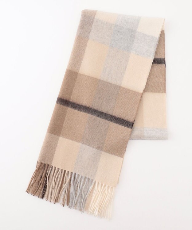 J.PRESS LADIES カシミヤチェック マフラー ベージュ系3