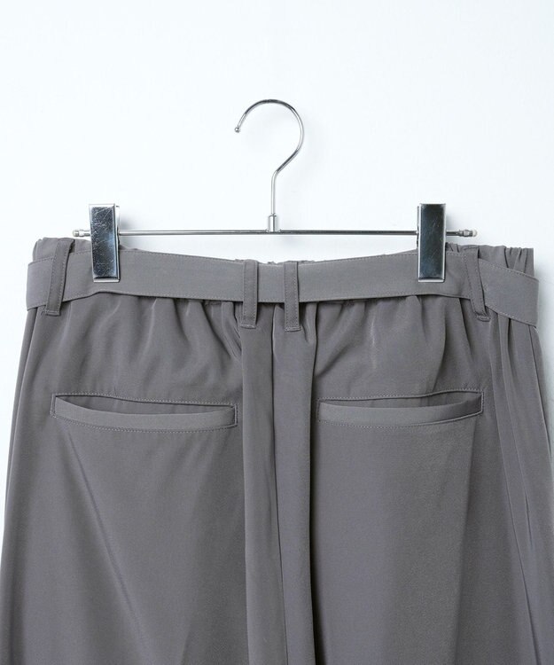 WEGO トロミ　ベルト付きワイドスラックス ダークグレー