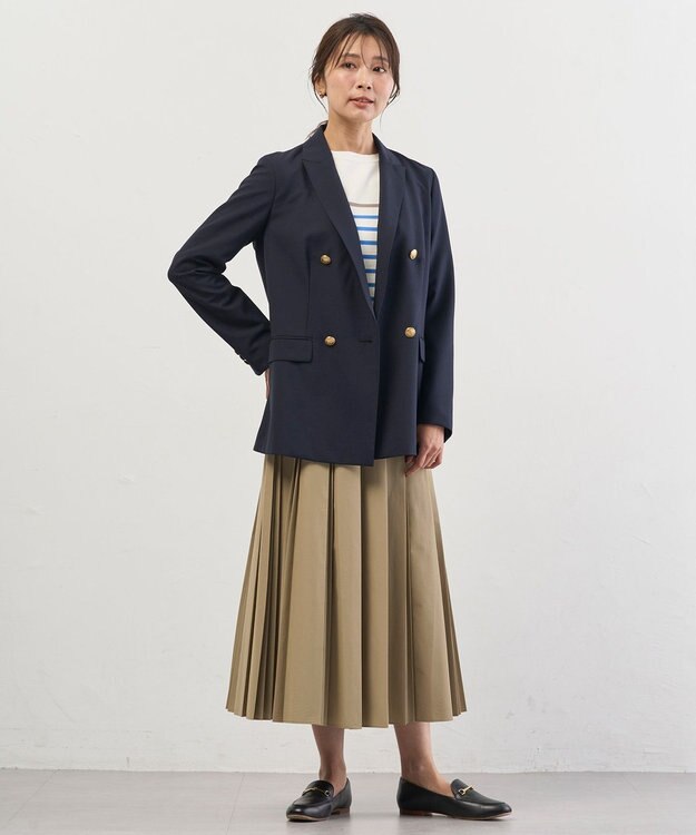 J.PRESS LADIES S 【WEB限定カラーあり】TC ライトタンブラー プリーツ スカート ベージュ系