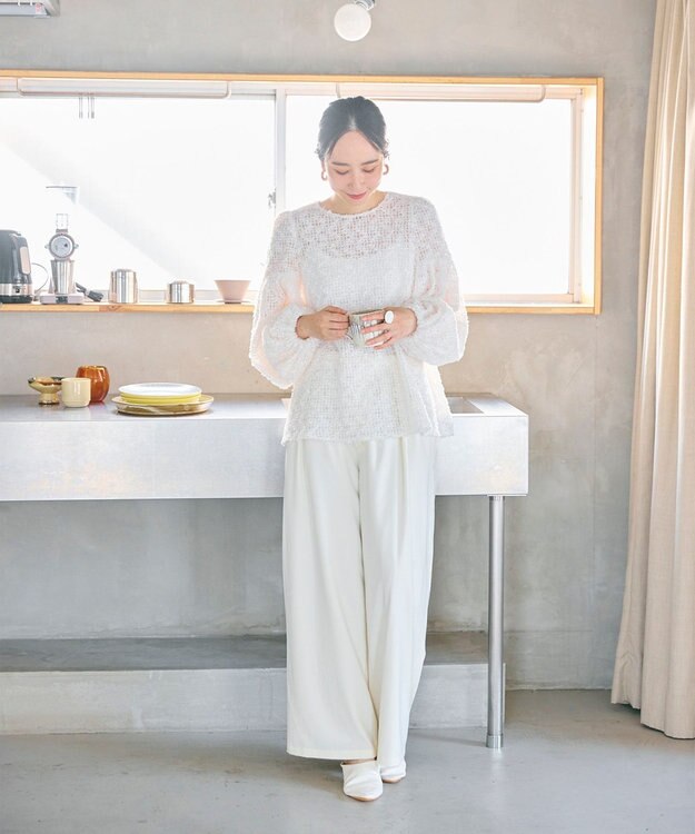 #Newans 【洗濯機可/しわになりにくい】ベリーワイドパンツ オフ