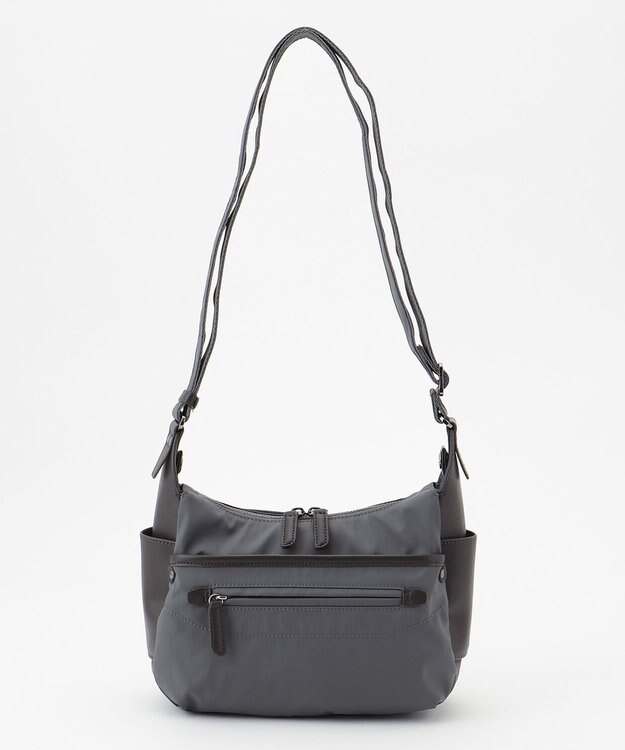 Y'SACCS 【ナイロンタフタ×リサイクルレザー】デイリーポシェット ダークグレー