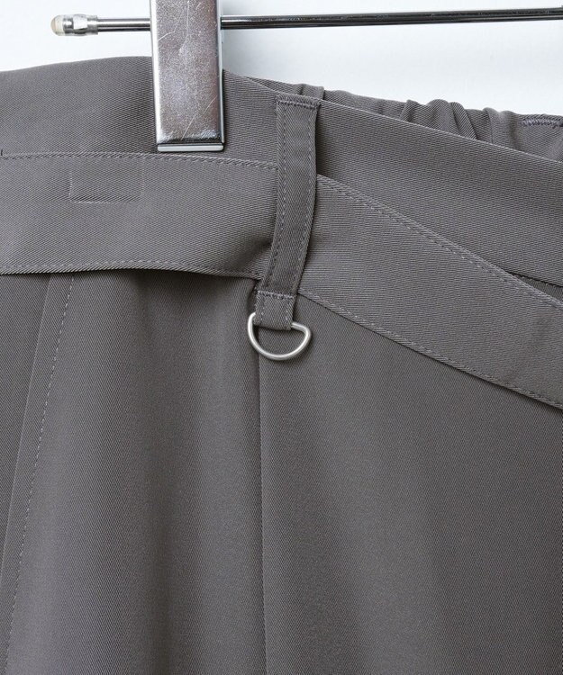 WEGO トロミ　ベルト付きワイドスラックス ダークグレー