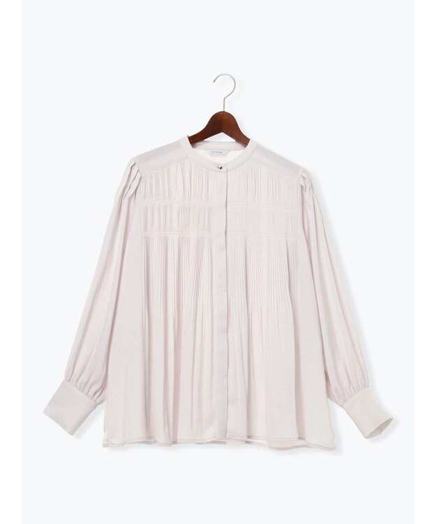 Te chichi プリーツサテンブラウス Ｓグレー