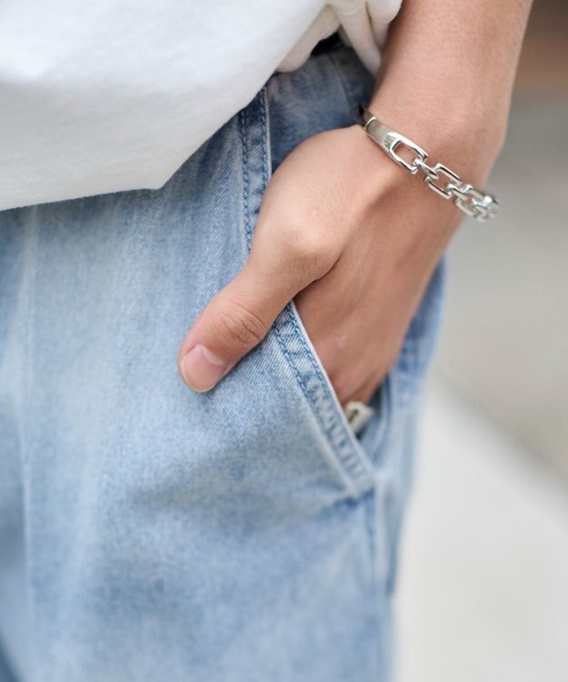 WEGO イージーバギーフレアデニムスラックス デニム淡加工色