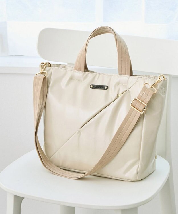 ROOTOTE 3665【ななめに走るポケットライン】LT.スクエア.スラッシュ-A 01：アイボリー