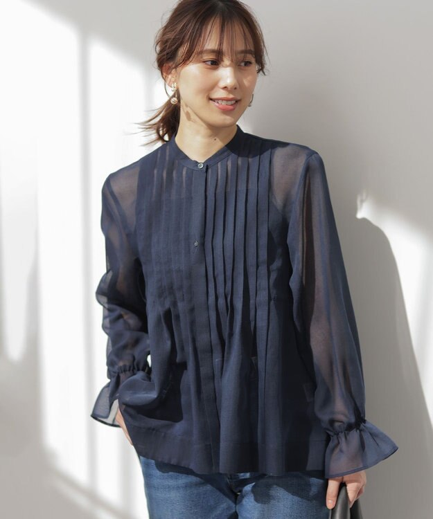 組曲 L 【先行予約】エアリーボイルシアー ブラウス ネイビー系