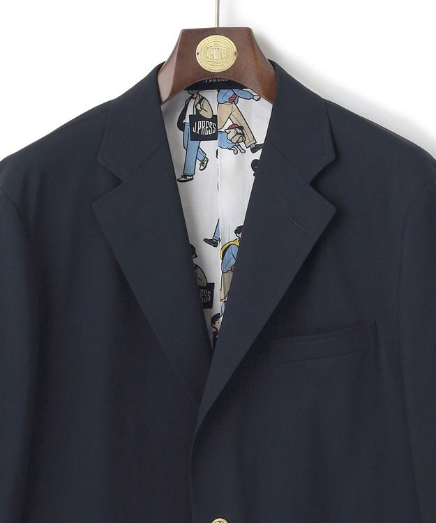 J.PRESS MEN 【AaronChang】【UNISEX】ウールポリエステル トロピカル ブレザー / バギーフィット ネイビー系