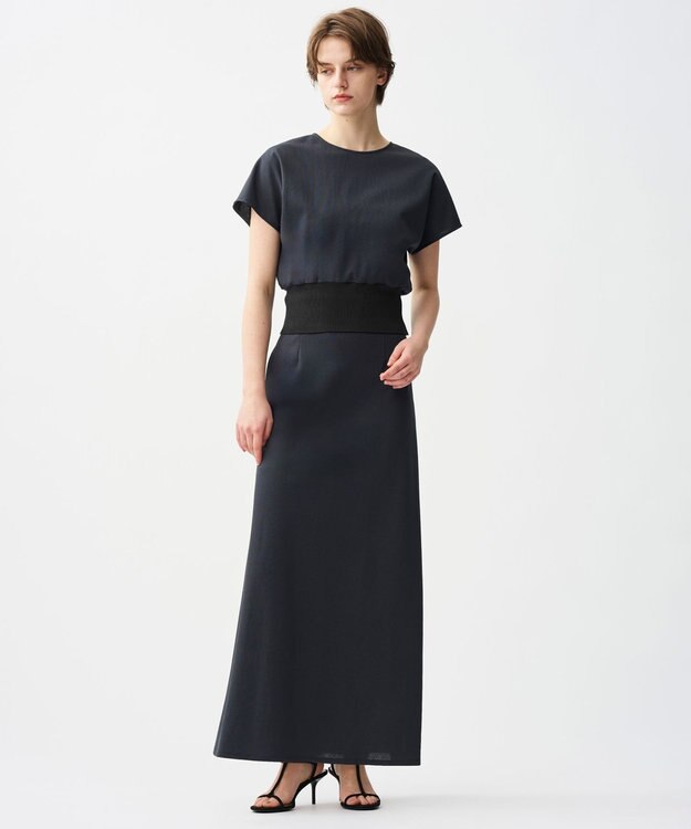 uncrave ダブルフェイスジャージー フレアスカート スレート