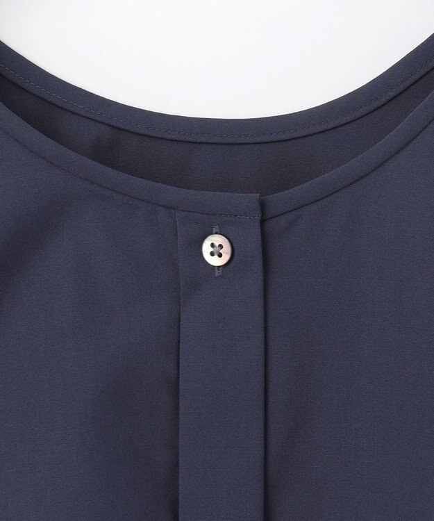 #Newans 【アイロンいらず】ジュリエットスリーブブラウス ネイビー