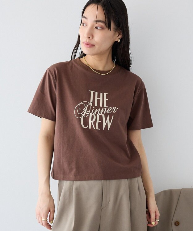 CRAFT STANDARD BOUTIQUE フロッキープリントＴシャツ Brown