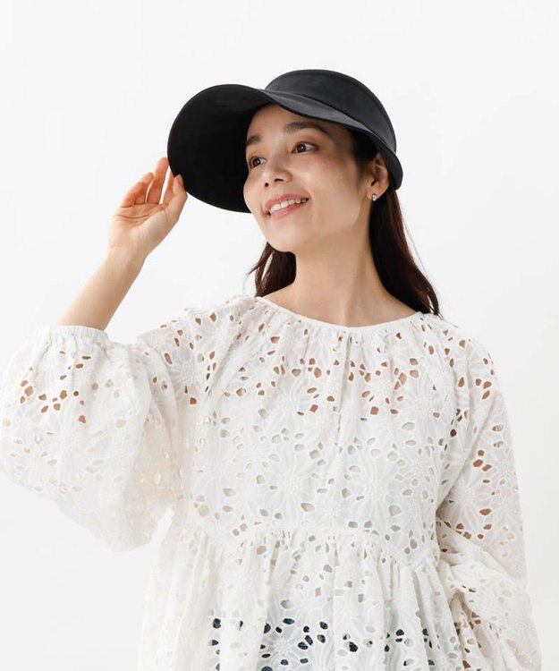 AURORA 【 Beaurance （ビューランス）】サマーシールドリネンジョッキーキャップ ブラック