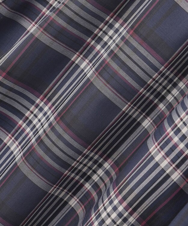 ANY SIS 【洗える】シアーチェック ワンピース ネイビー系