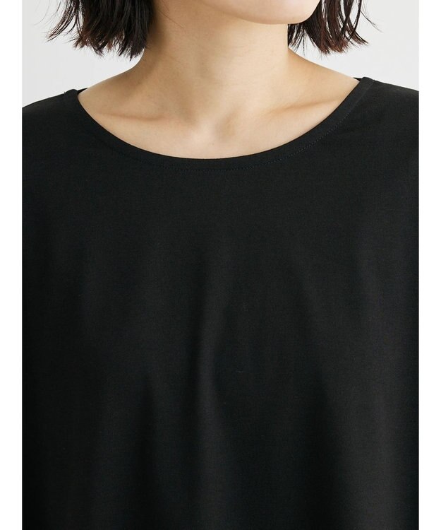 Green Parks 接触冷感バックカシュクールチュニック Black