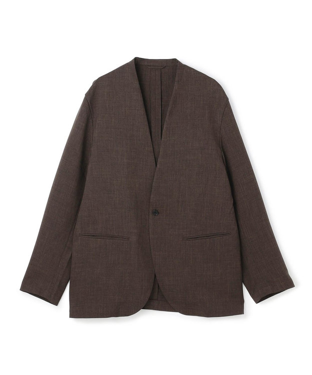 UNFILO MENS ウーリーノ ノーカラージャケット ブラウン