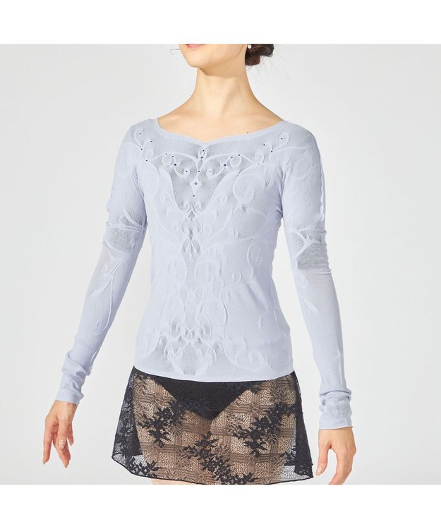 Chacott 【ノーソーイングニット】クリスタルバレリーナネックニット ヒヤシンス