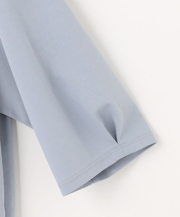 J.PRESS LADIES S 【洗える・抗菌防臭・接触冷感・吸水速乾】ドライポンチ モックネック カットソー サックス系