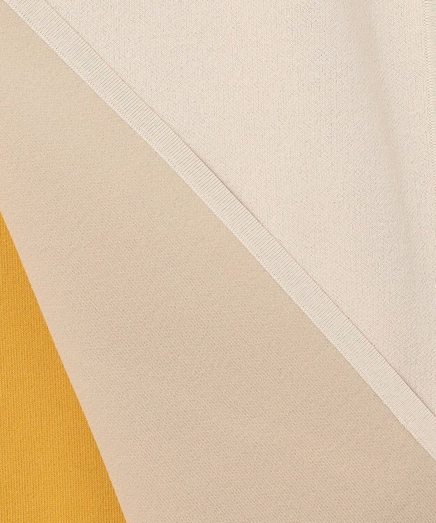 自由区 【WEB限定カラーあり・洗える】クレープストレッチニット ジレ シャンパンベージュ×マスタード