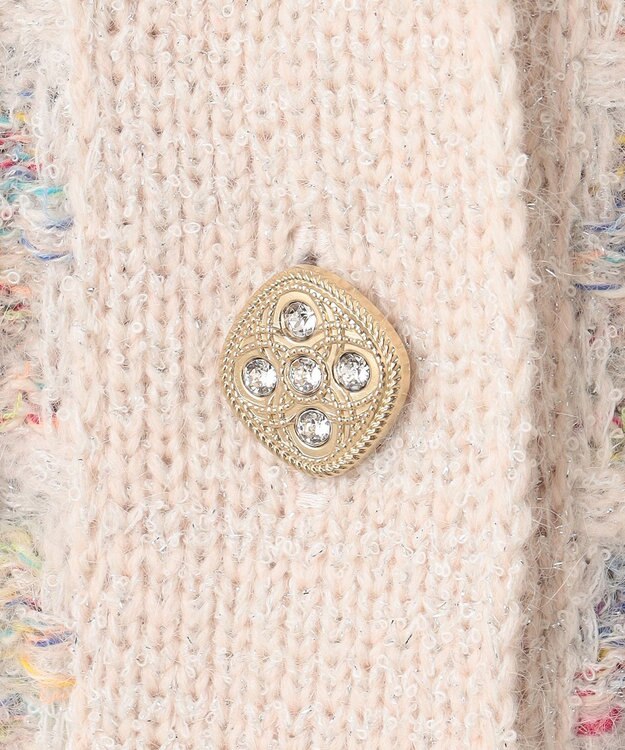 自由区 【PREMIUM KNIT COLLECTION】ミックスツイードニット ジャケット ピンク