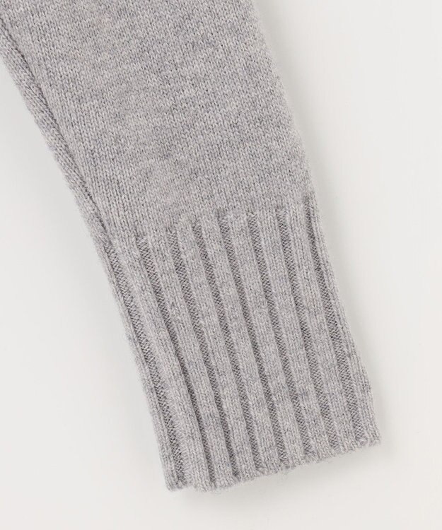 自由区 【洗える】ウールカシミヤブレンド オフネックプルオーバーニット ライトグレー系