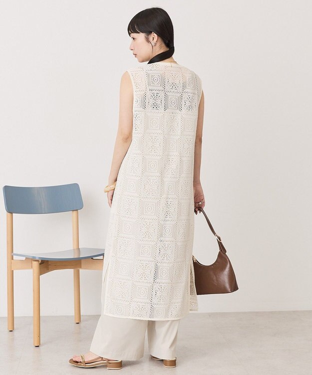 AMERICAN HOLIC 【2点セット】ロングレースジレ+サロペット Off White