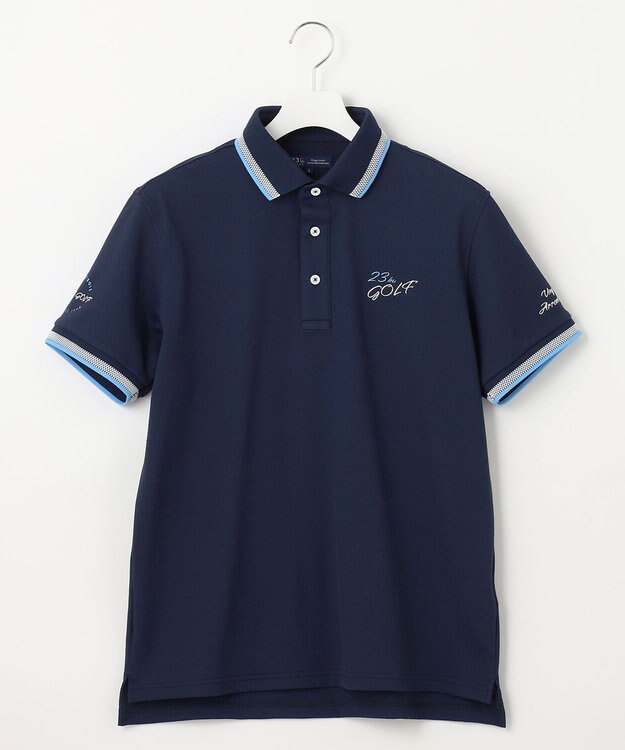 23区GOLF 【MEN】【UVケア/吸水速乾】ハニカムカノコ 半袖ポロシャツ ネイビー系