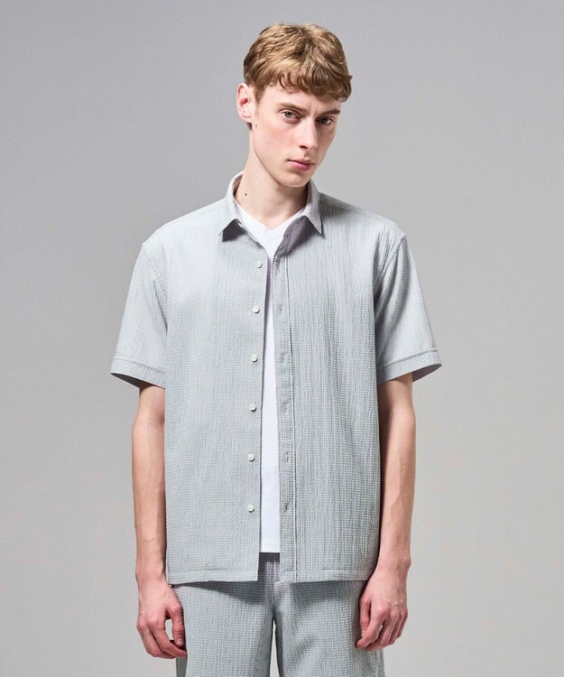 JOSEPH HOMME 【新型】トリコサッカーストレッチ　 レギュラーカラー半袖シャツ ＜新色＞ライトグレー系