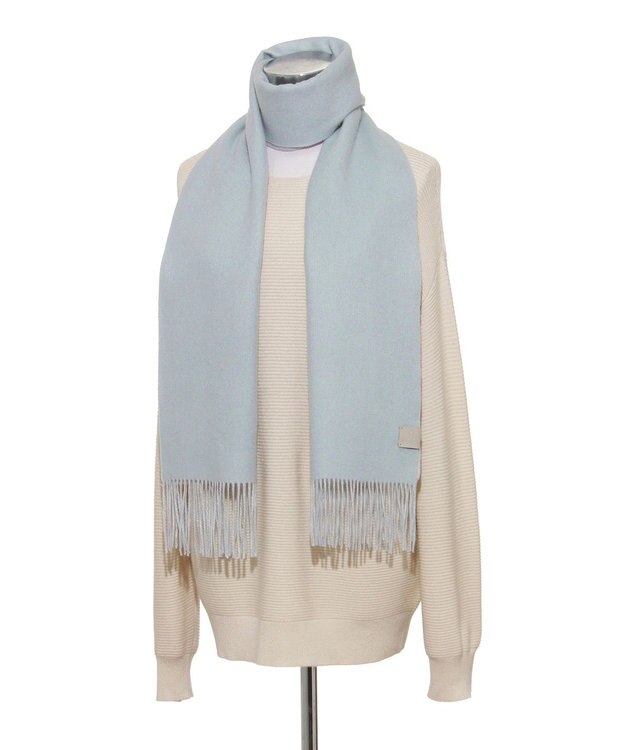 MOONBAT FURLA(フルラ）カシミヤ100％ リバーシブルマフラー ペールスカイ