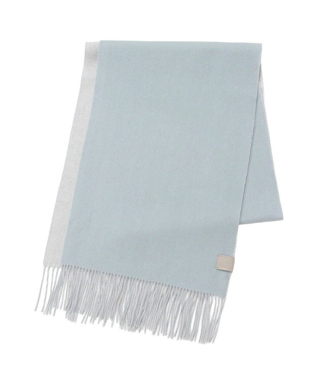 MOONBAT FURLA(フルラ）カシミヤ100％ リバーシブルマフラー ペールスカイ