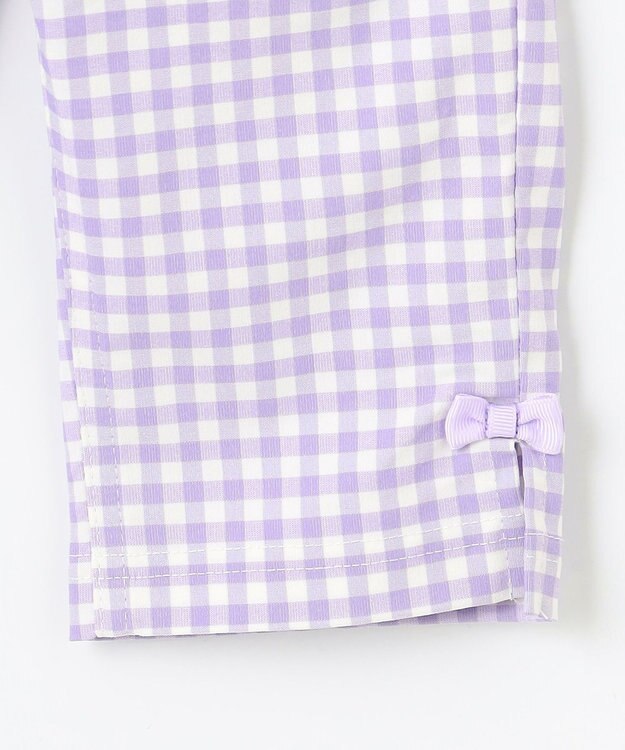 ANY KIDS ひんやりクール ギンガムパンツ ラベンダー×ギンガム