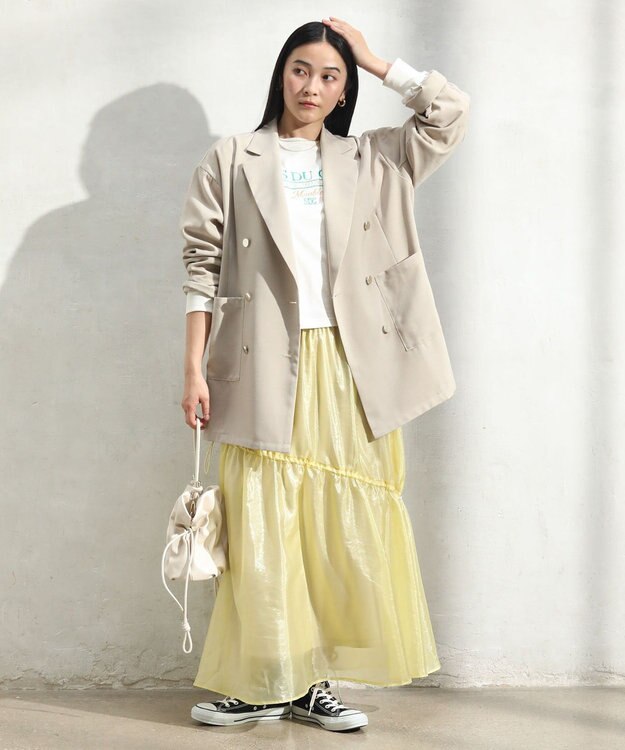 Green Parks 刺繍ロゴクロップドＴシャツ Off White