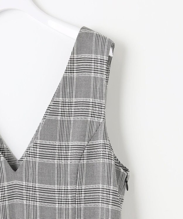 ANY SIS 【2SET】チェック ジャンパースカート× ニット ブラック系3