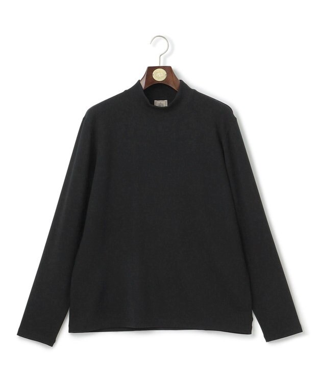 J.PRESS MEN ダウンファブリック モックネック Tシャツ ブラック系