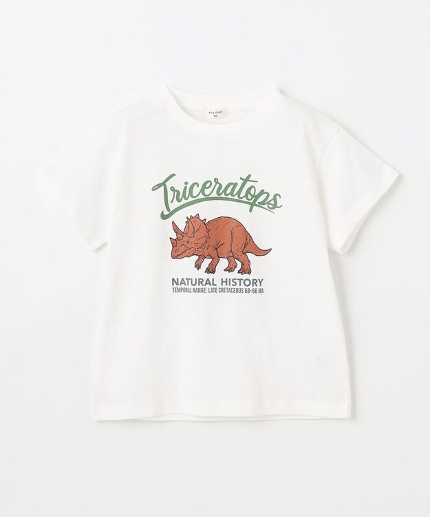 ANY KIDS 恐竜プリント 半袖 Tシャツ オフホワイト（トリケラトプス）
