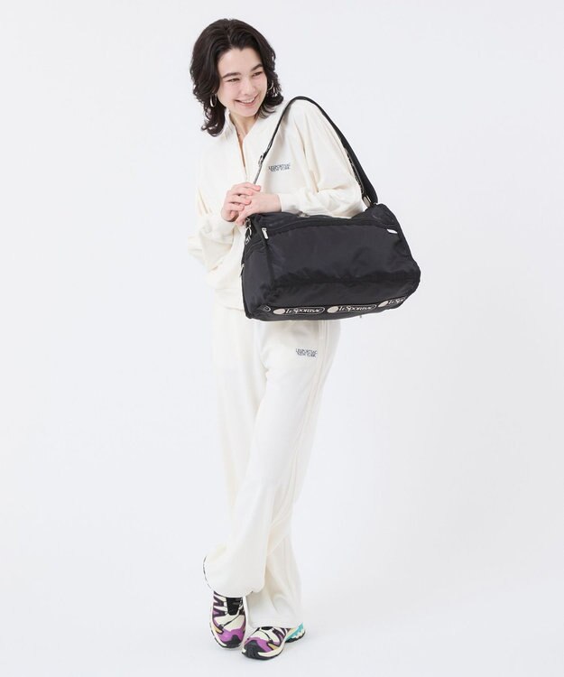 LeSportsac DELUXE MED WEEKENDER MH/ロゴジャガードブラックスナイデル ロゴジャガードブラックスナイデル