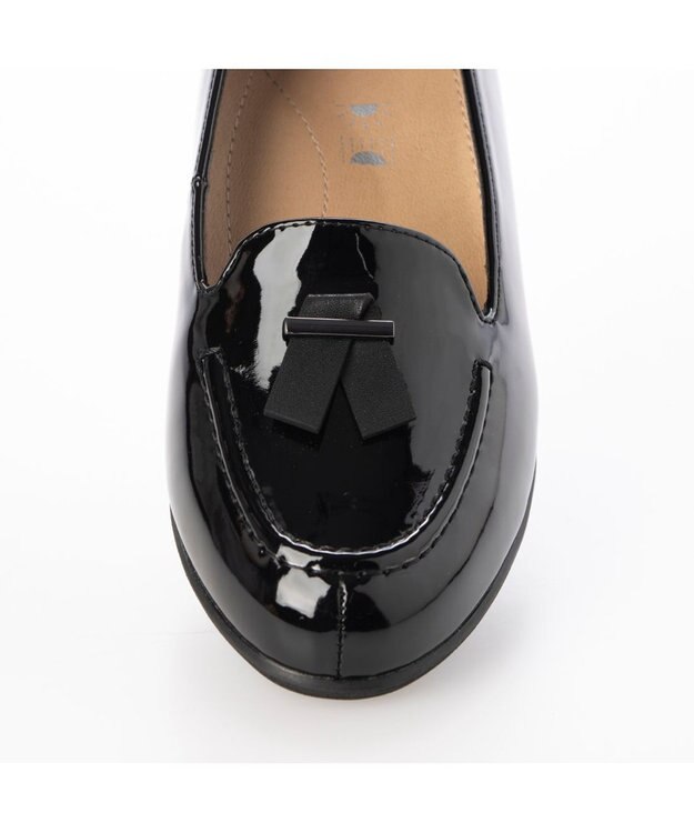 ing <ing>【レイン対応】ローファーパンプス ブラックエナメル