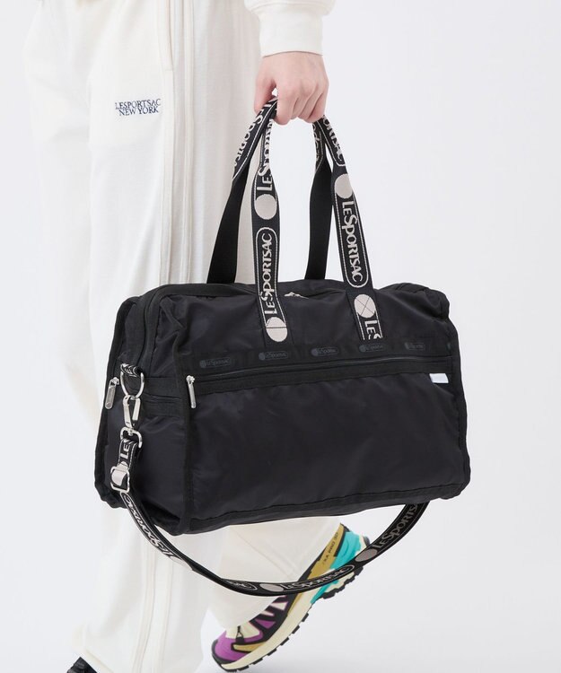 LeSportsac DELUXE MED WEEKENDER MH/ロゴジャガードブラックスナイデル ロゴジャガードブラックスナイデル