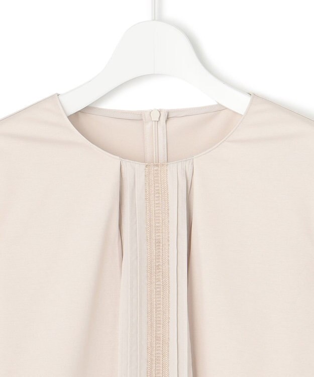 23区 S 【洗える】ブラウスライクジャージー タックディテール カットソー ライトグレー系