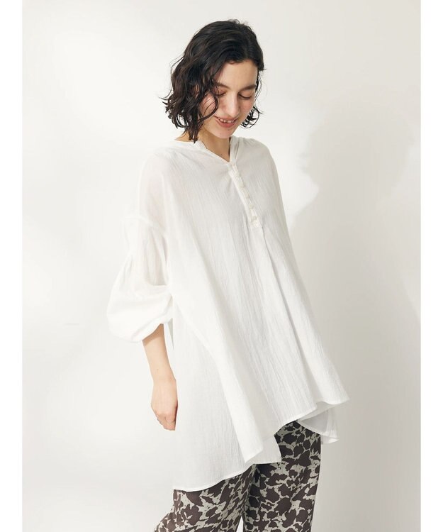 CRAFT STANDARD BOUTIQUE ジョーゼットスキッパーシャツ Off White